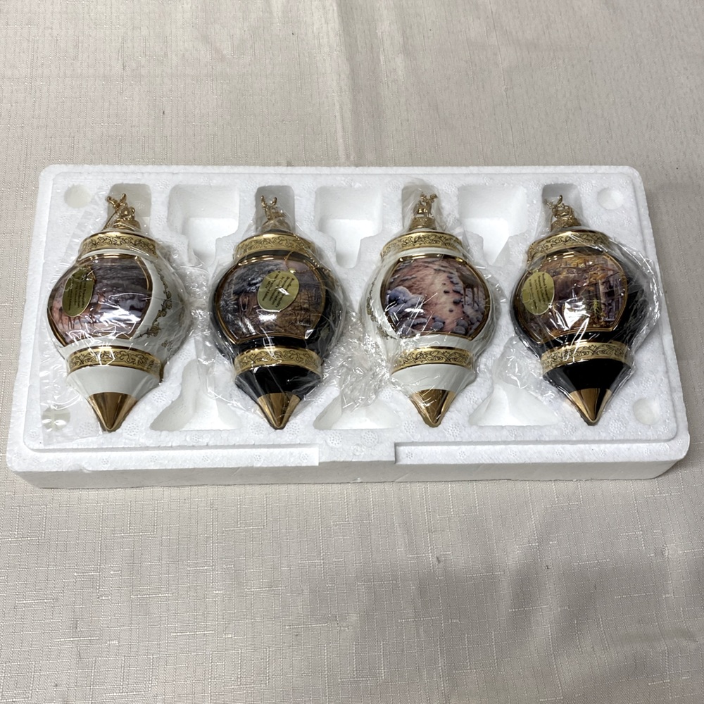 Bradford Editions Set 4 in Woodland Tranquility Ornament Collection, 2000